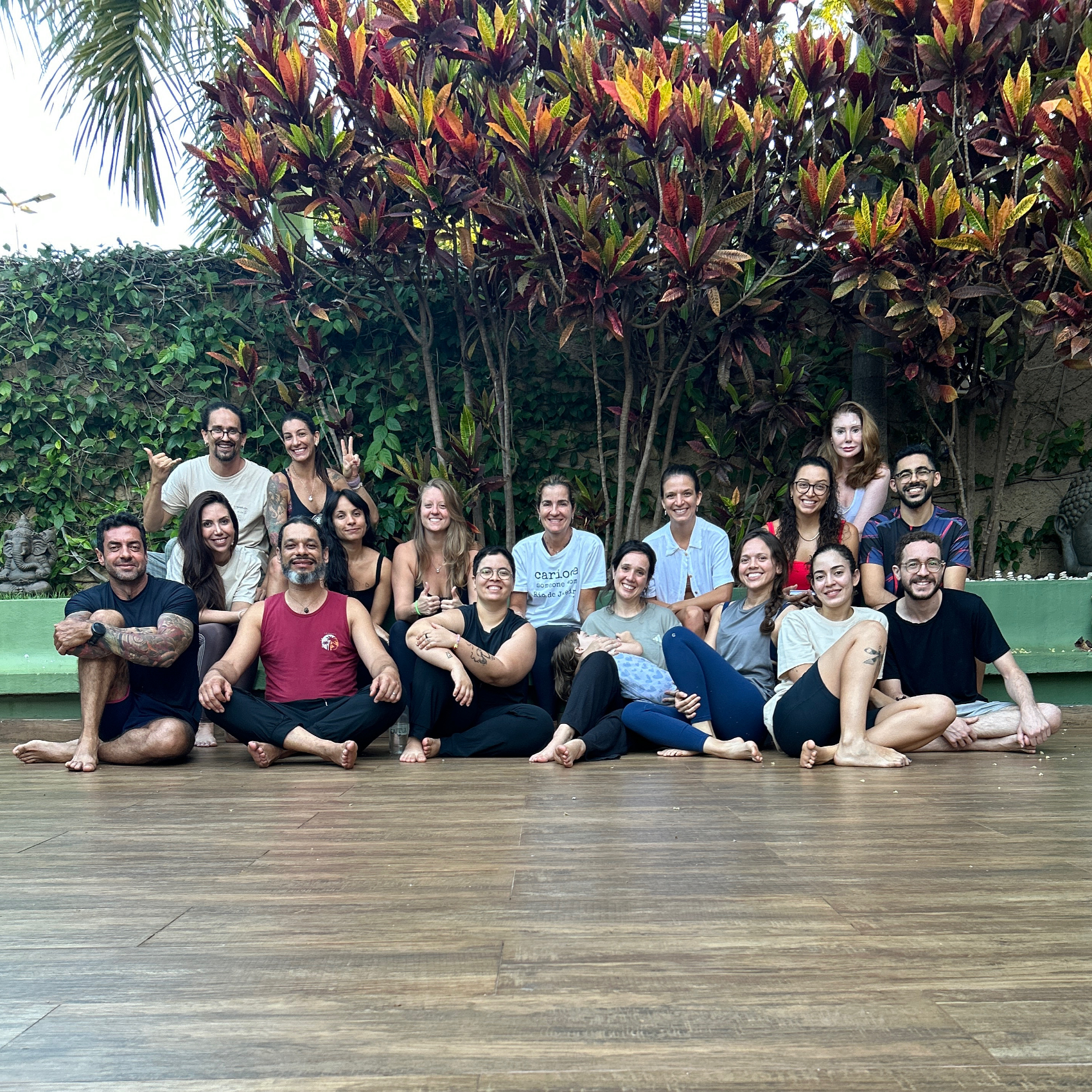 A turma na entrada da Casa Sinergia
